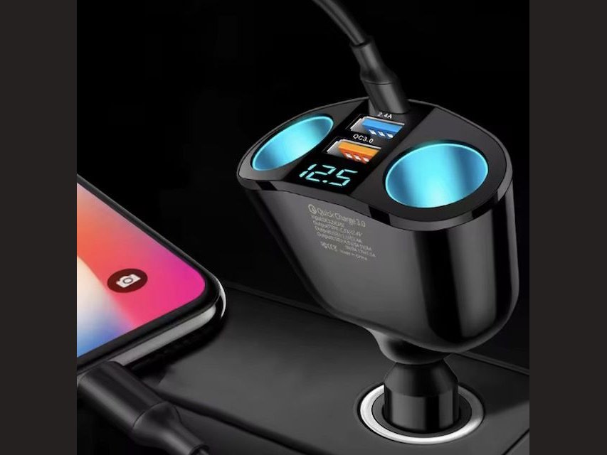 Adaptateur de chargeur de voiture à affichage numérique