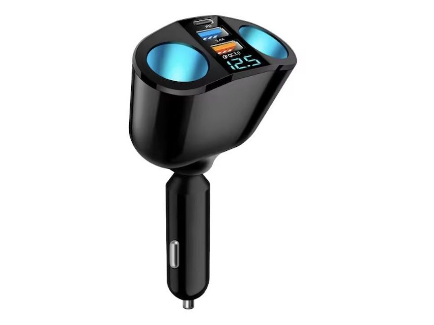 Adaptateur de chargeur de voiture à affichage numérique