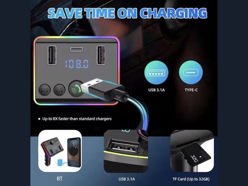 Transmetteur FM Bluetooth 5.0 pour Voiture