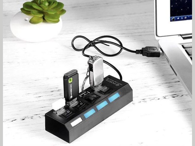 HUB USB 4 Ports avec interrupteur