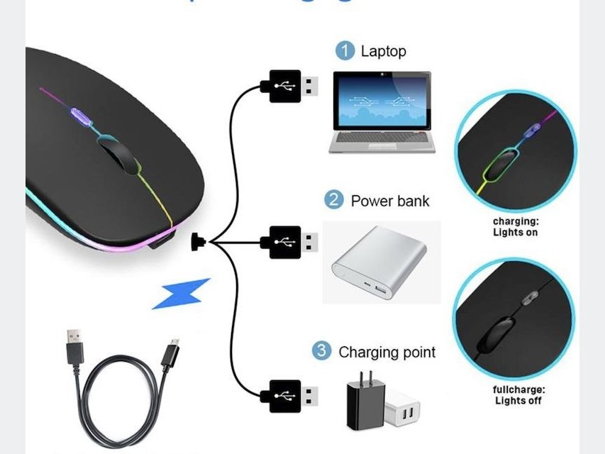 Souris sans fil Bluetooth rechargeable
