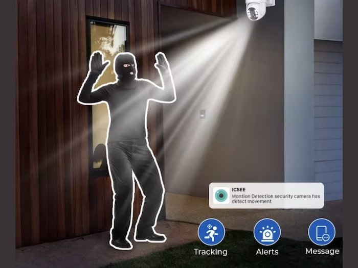 Caméra de surveillance extérieure solaire PTZ IP WiFi HD 4MP