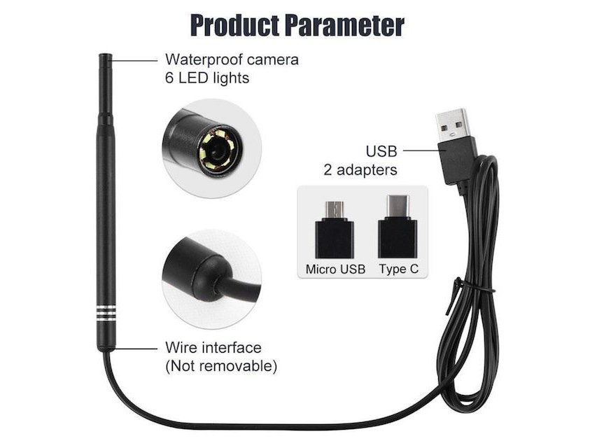 Outil de nettoyage d'oreille Usb 3 en 1